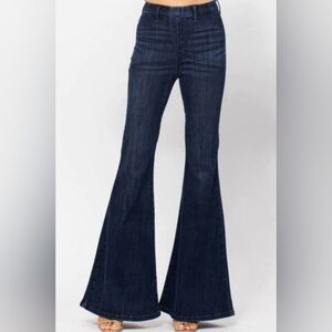 Judy Blue NWT High Waist Pull-on Super Flare Dark Denim Jeans size 5 (27)